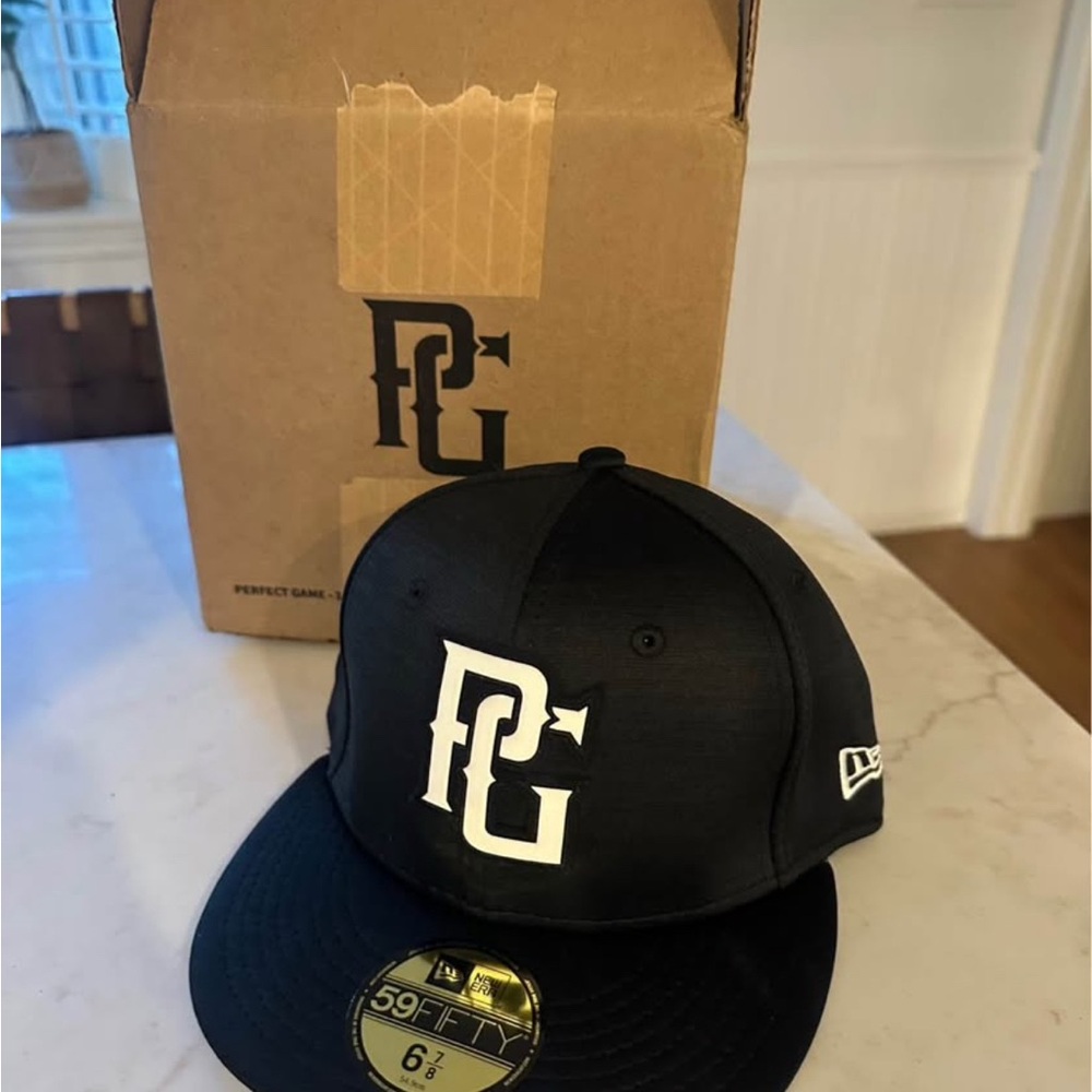 Perfect Game x New Era 9fifty Black Baseball Cap with White PG logo